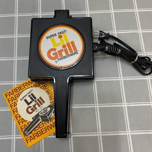 Vintage Lil Grill By Farberware Super Fast Sandwich Maker Grills Toasts Portable - Picture 1 of 8